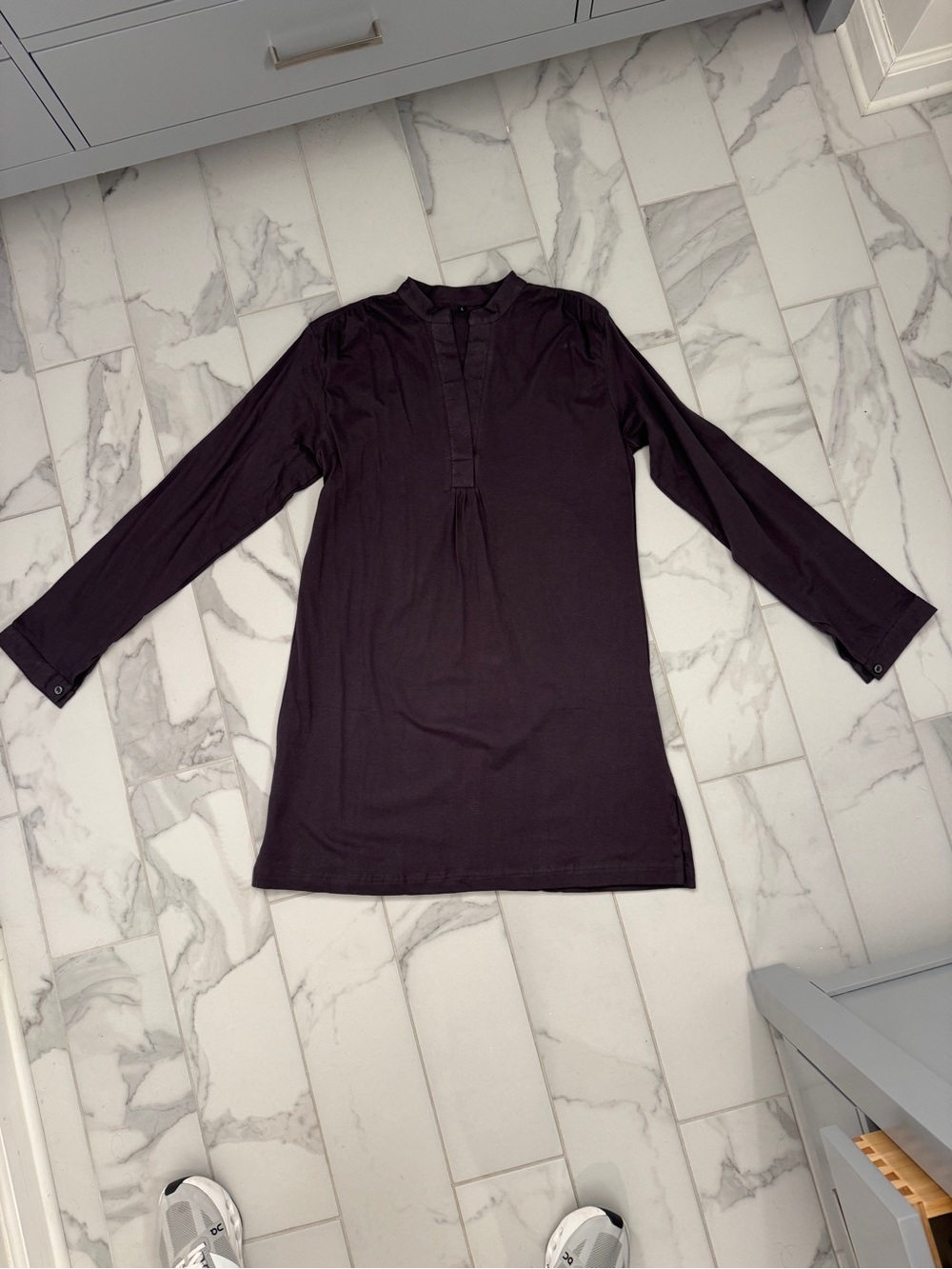 Women's Long-Sleeve Tunic dress - Dark grey